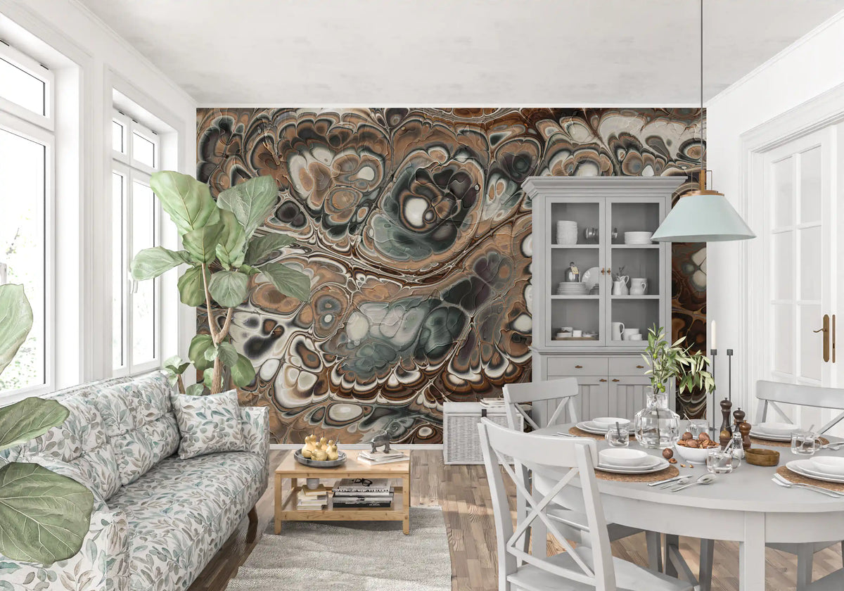 Luxury Brown Marble Abstract Texture Wall Mural