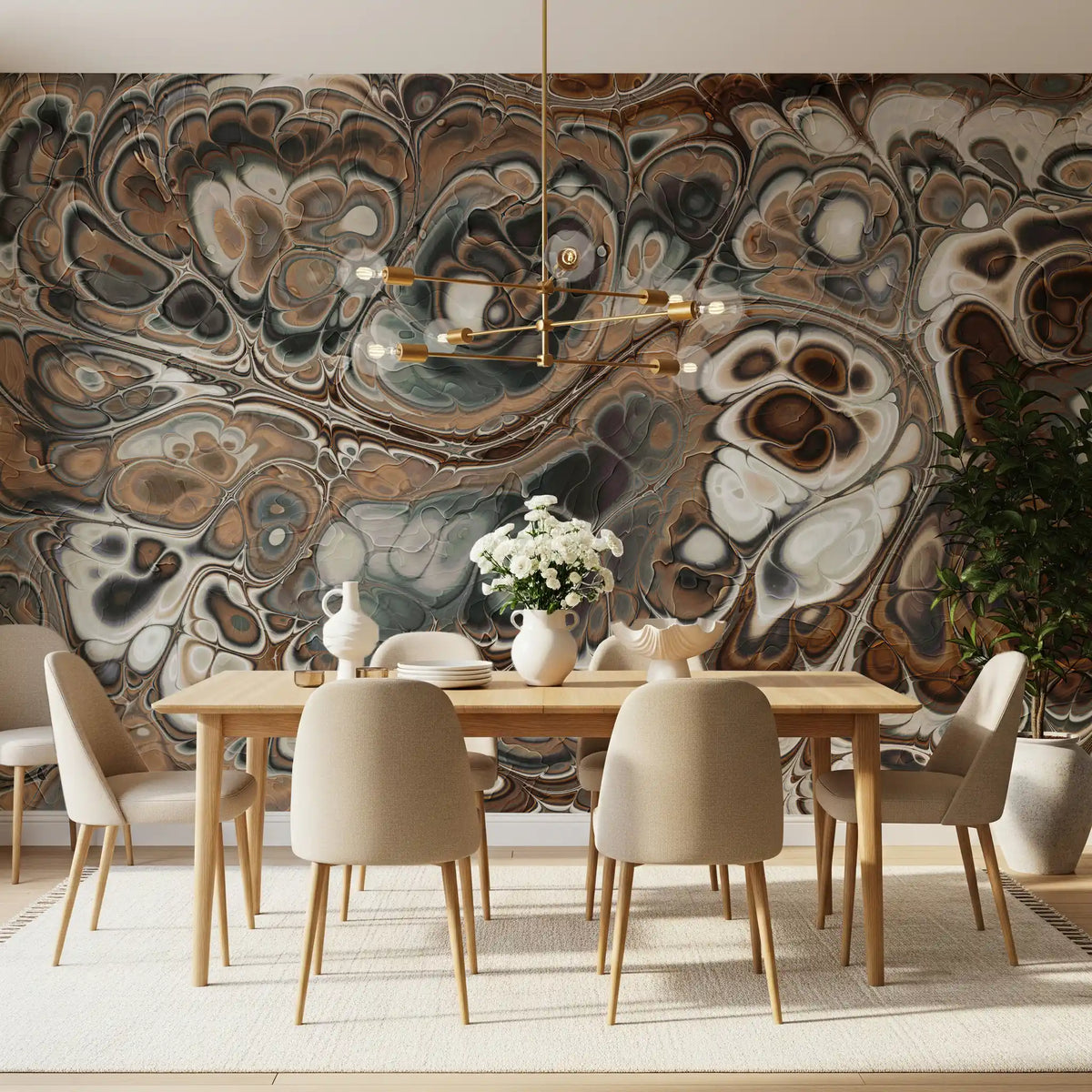 Luxury Brown Marble Abstract Texture Wall Mural