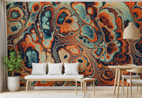 Ocean Fire Marble Abstract Wall Mural