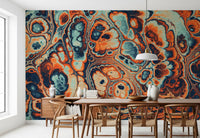 Ocean Fire Marble Abstract Wall Mural