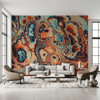 Ocean Fire Marble Abstract Wall Mural