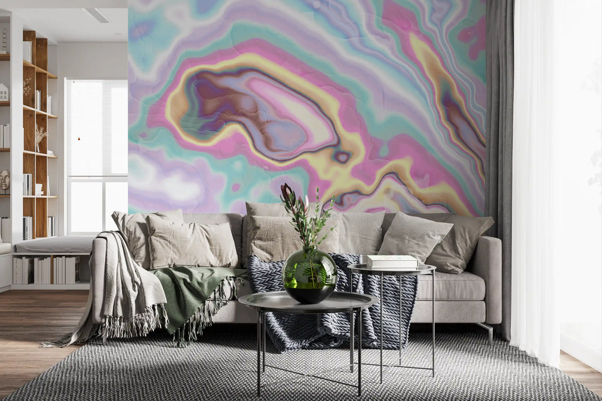 Pastel Swirl Pattern Marble Wall Mural