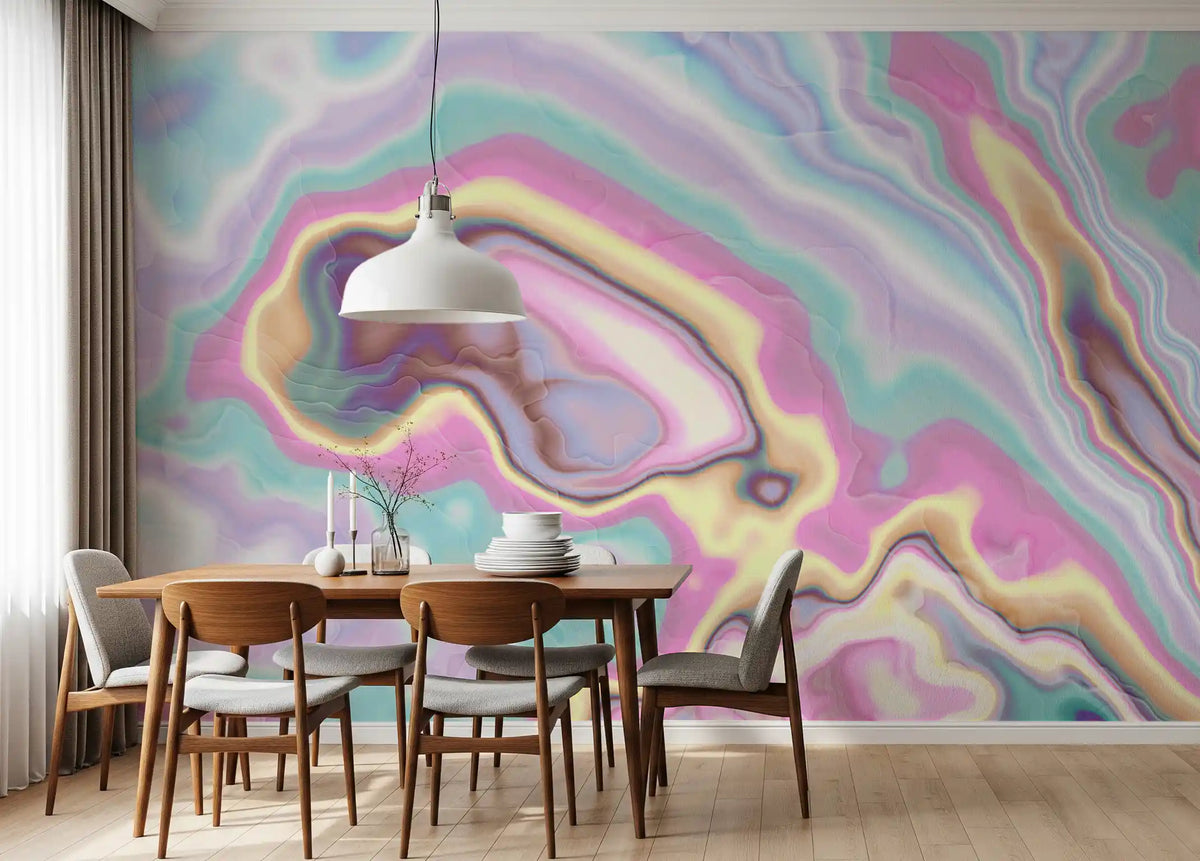 Pastel Swirl Pattern Marble Wall Mural