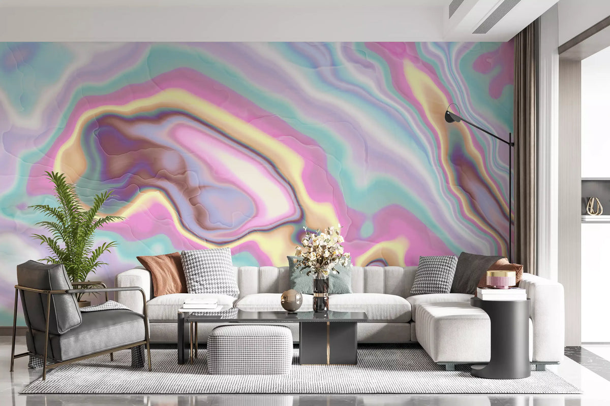 Pastel Swirl Pattern Marble Wall Mural