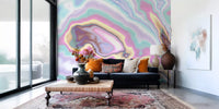 Pastel Swirl Pattern Marble Wall Mural