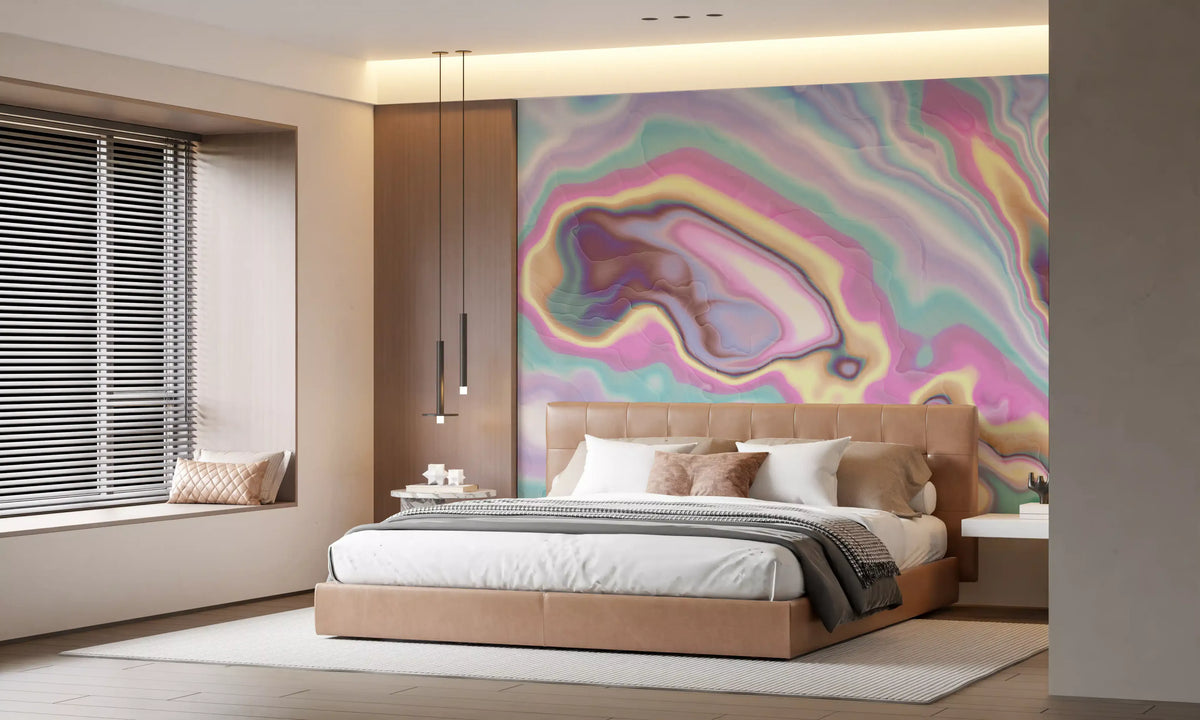 Pastel Swirl Pattern Marble Wall Mural