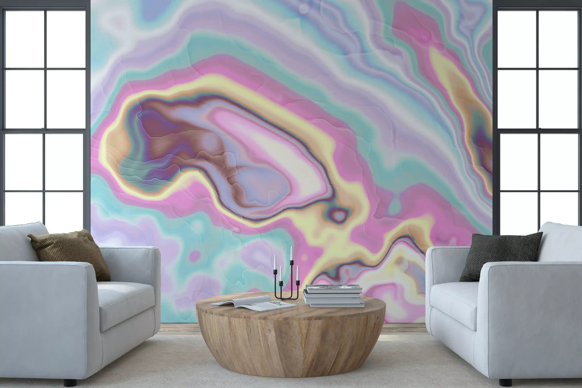 Pastel Swirl Pattern Marble Wall Mural