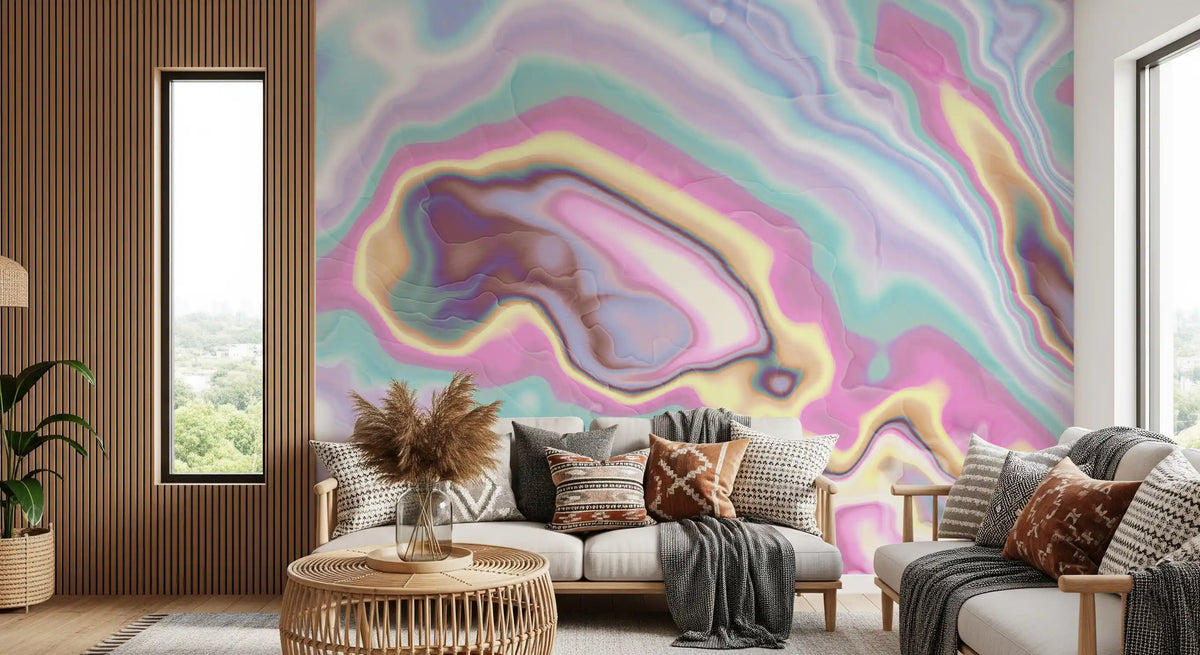 Pastel Swirl Pattern Marble Wall Mural