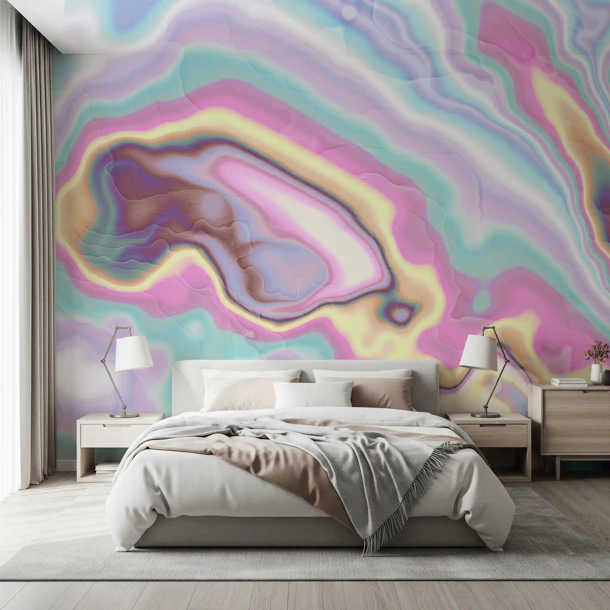 Pastel Swirl Pattern Marble Wall Mural