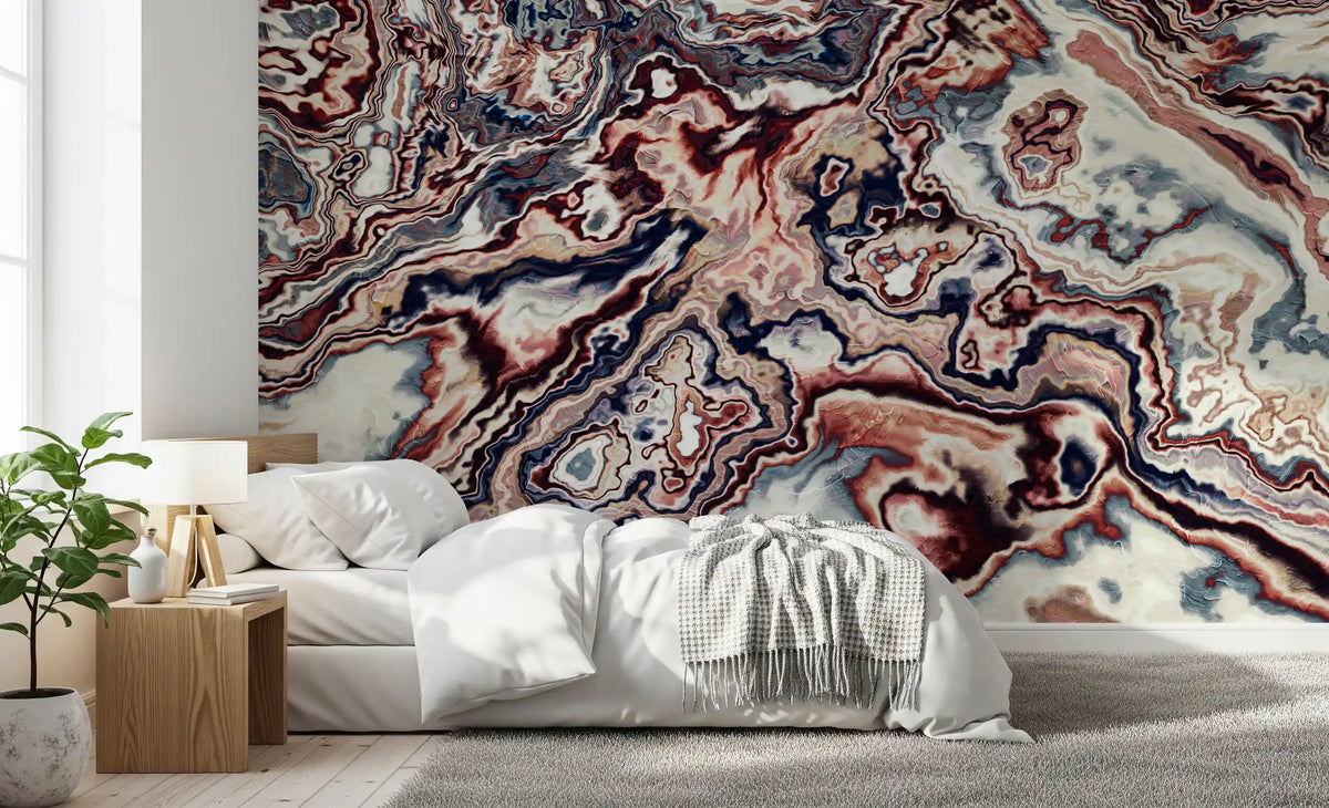 Colorful Abstract Swirls Marble Wall Mural