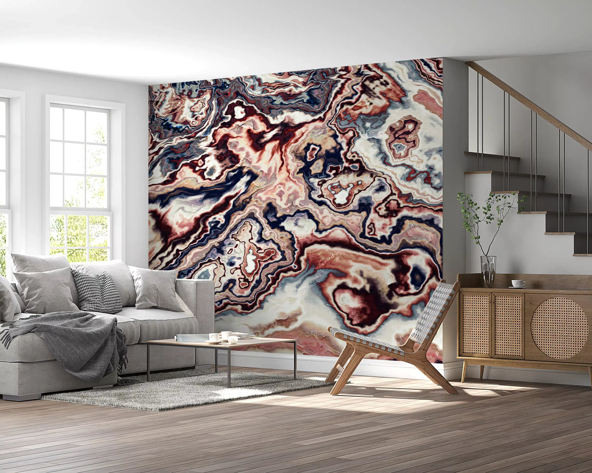 Colorful Abstract Swirls Marble Wall Mural