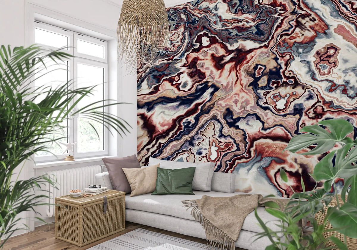 Colorful Abstract Swirls Marble Wall Mural