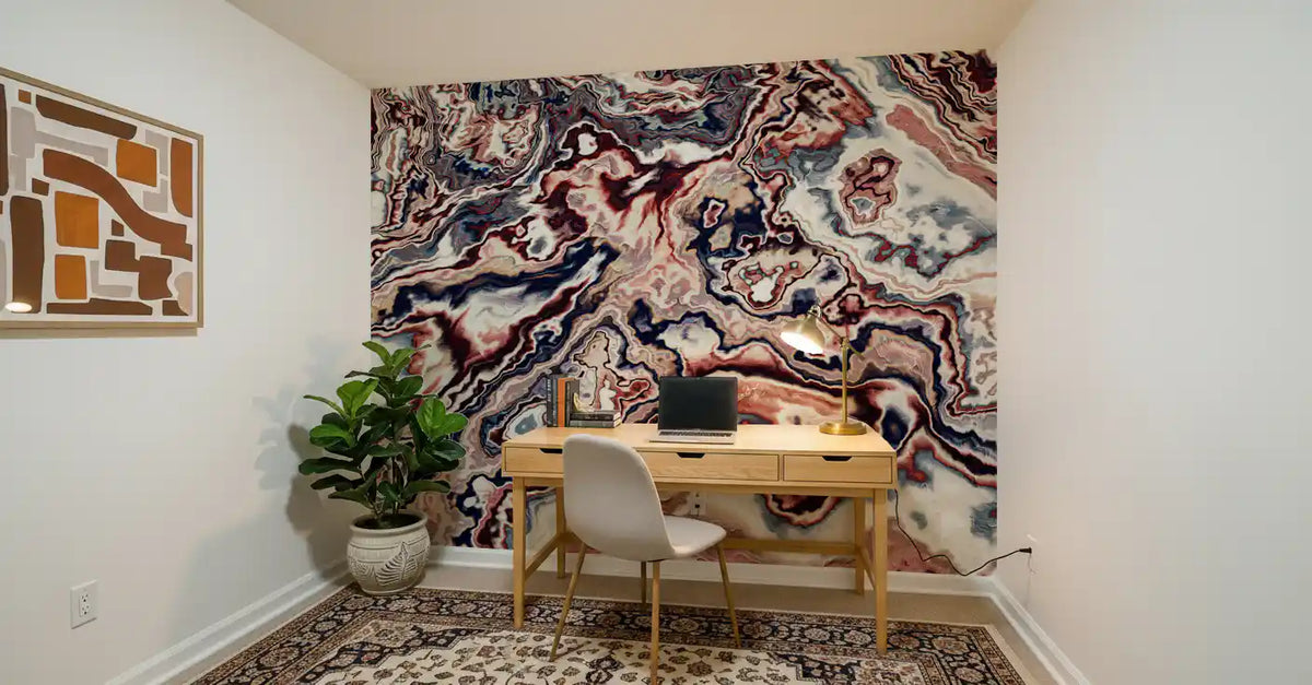 Colorful Abstract Swirls Marble Wall Mural