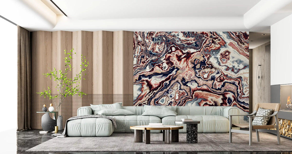 Colorful Abstract Swirls Marble Wall Mural