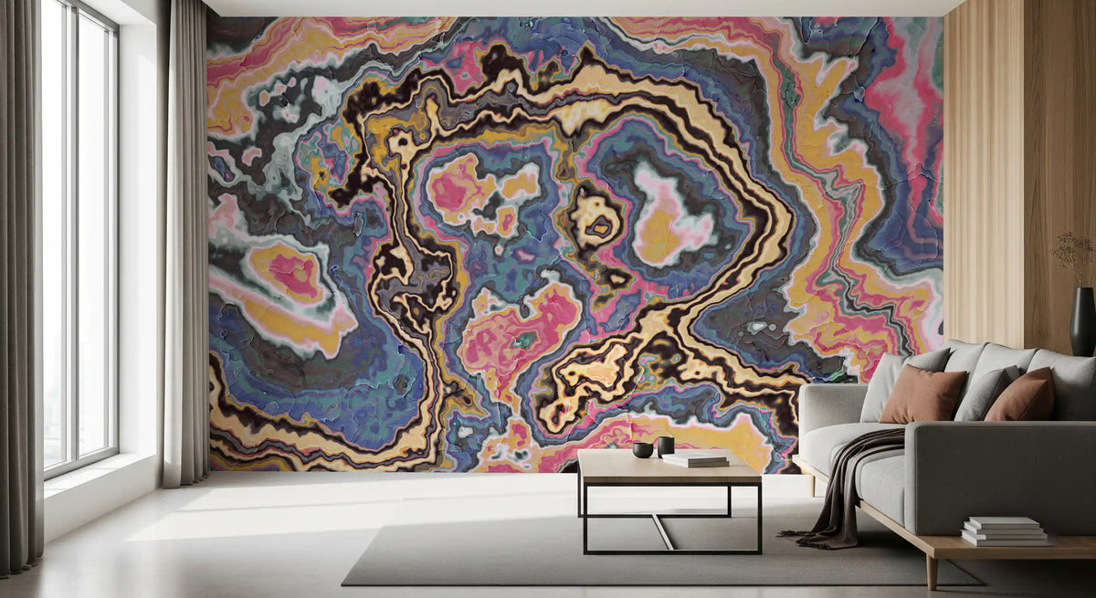 Modern Marbled Flow Texture Wall Mural