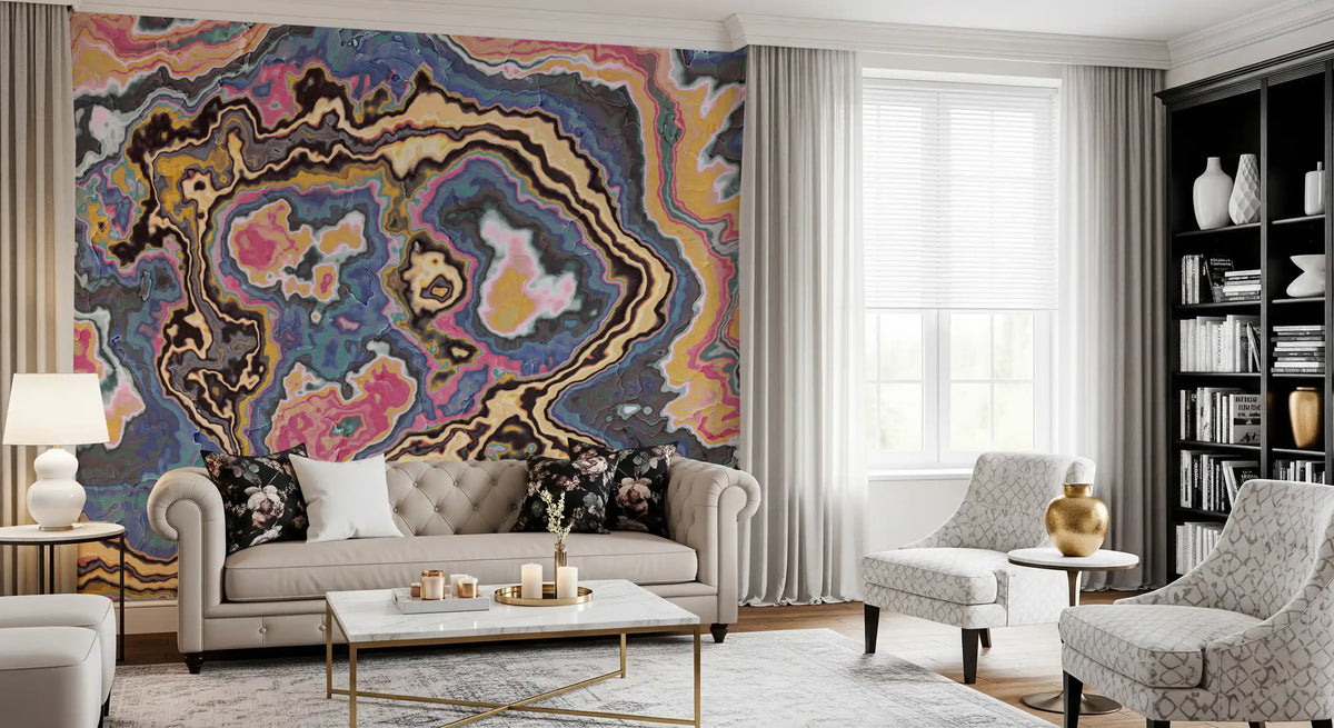 Modern Marbled Flow Texture Wall Mural