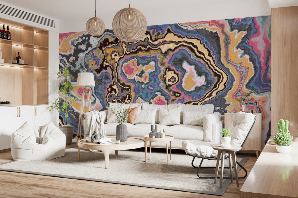 Modern Marbled Flow Texture Wall Mural