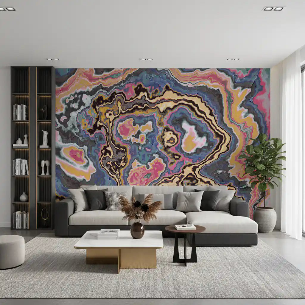 Modern Marbled Flow Texture Wall Mural
