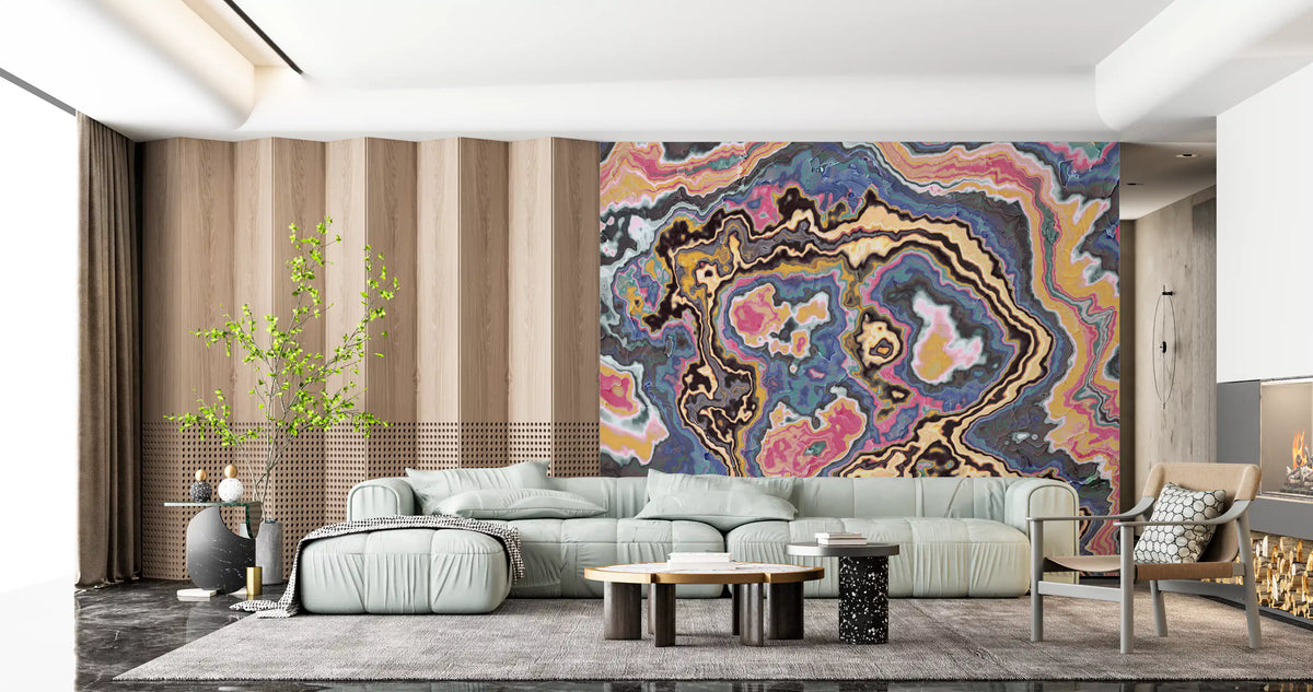 Modern Marbled Flow Texture Wall Mural