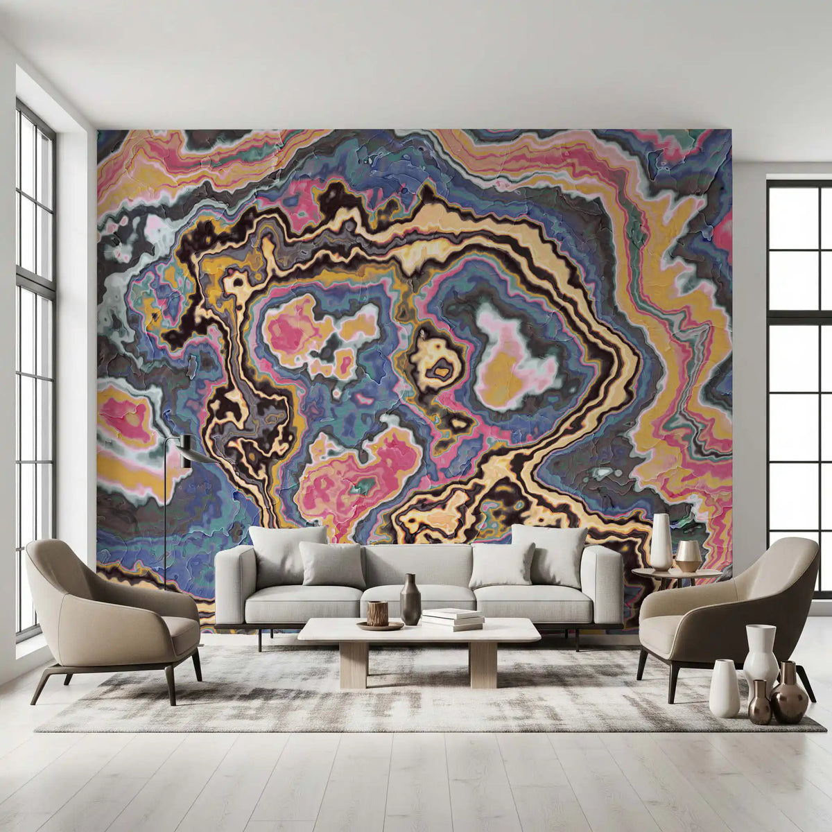 Modern Marbled Flow Texture Wall Mural