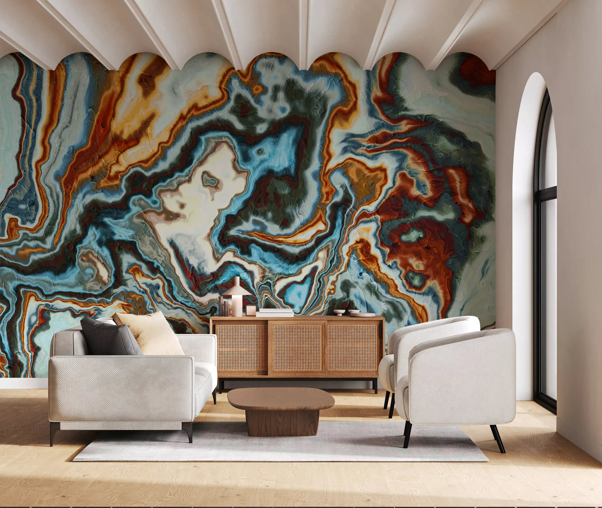 Liquid Marble Swirl Abstract Wall Mural