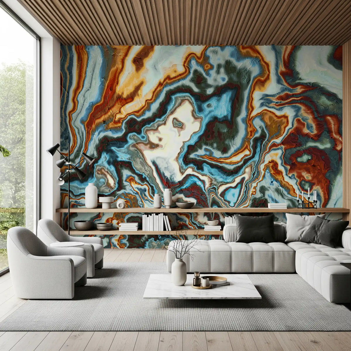Liquid Marble Swirl Abstract Wall Mural
