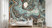 Earthy Marbled Swirl Abstract Wall Mural