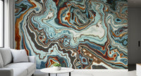 Earthy Marbled Swirl Abstract Wall Mural