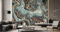 Earthy Marbled Swirl Abstract Wall Mural