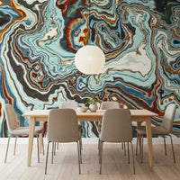 Earthy Marbled Swirl Abstract Wall Mural