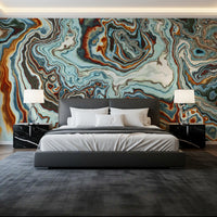 Earthy Marbled Swirl Abstract Wall Mural