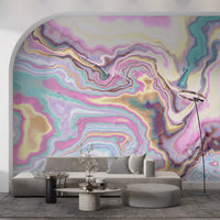 Iridescent Marble Swirl Wall Mural