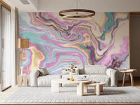 Iridescent Marble Swirl Wall Mural