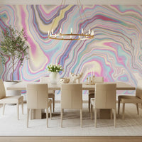 Holographic Marble Wave Texture Wall Mural