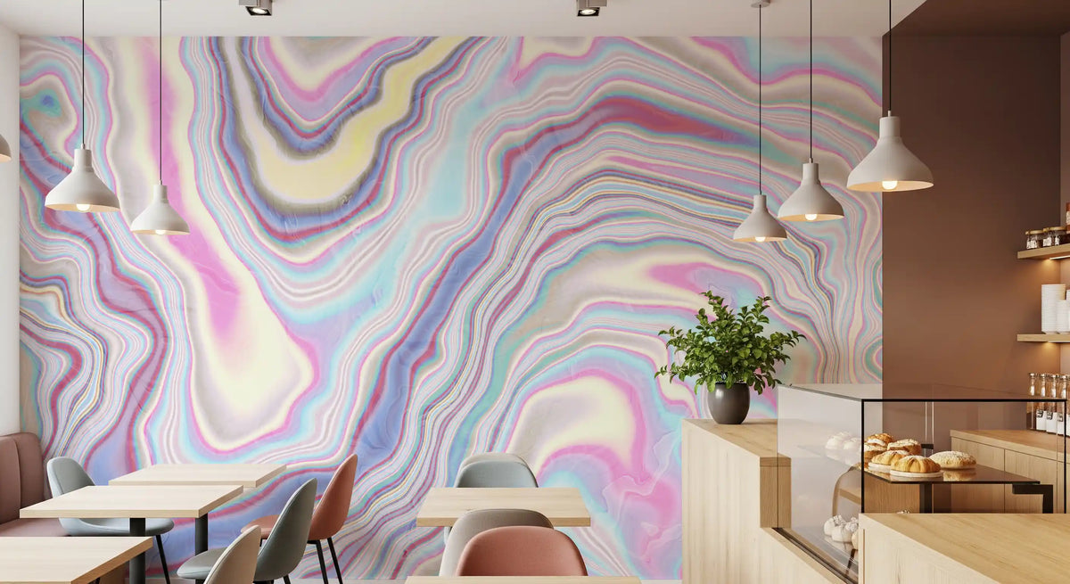Holographic Marble Wave Texture Wall Mural