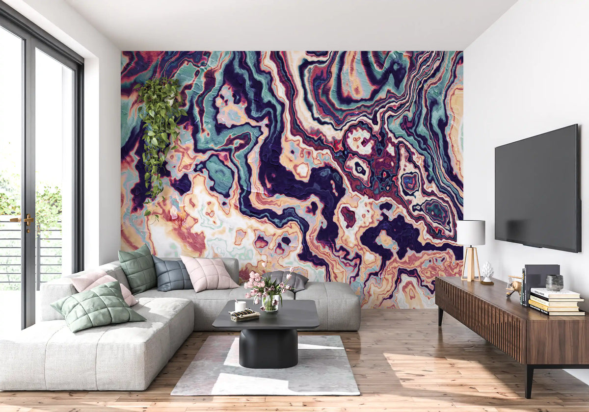 Marbled Fluidity Abstract Art Wall Mural