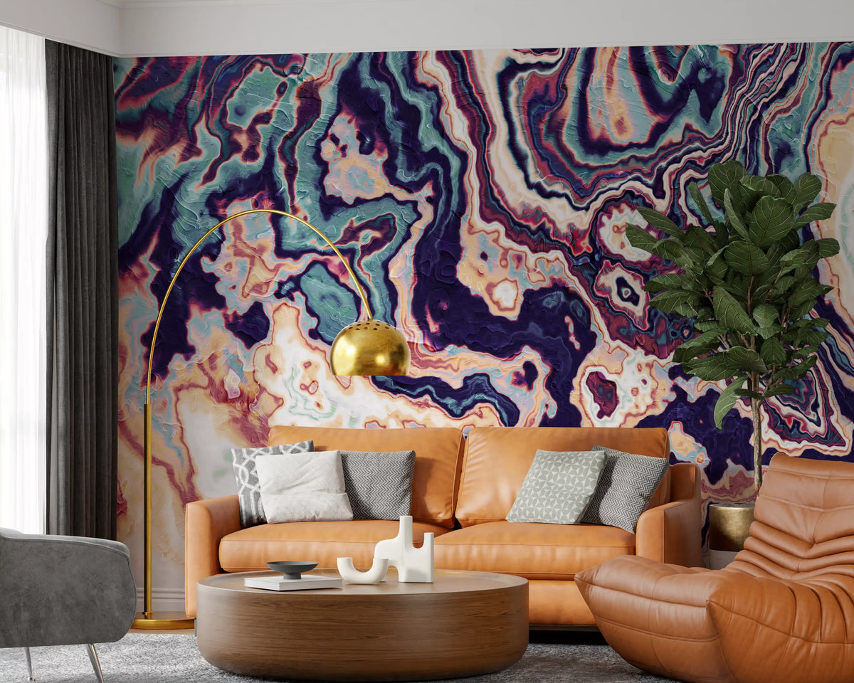 Marbled Fluidity Abstract Art Wall Mural