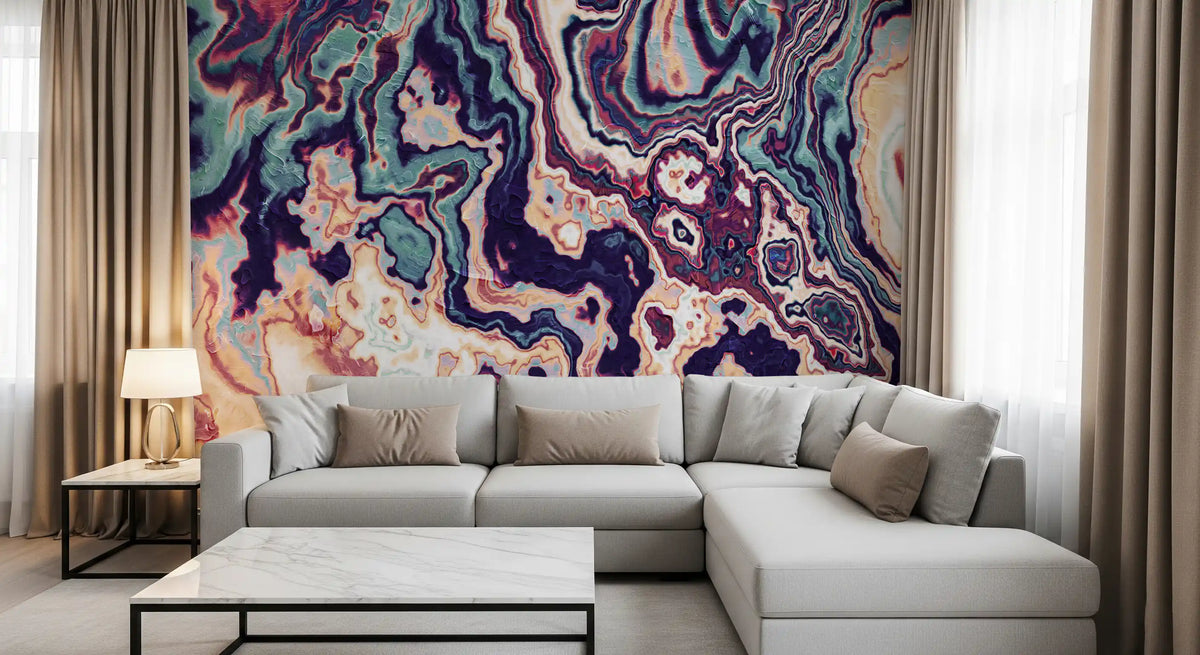 Marbled Fluidity Abstract Art Wall Mural