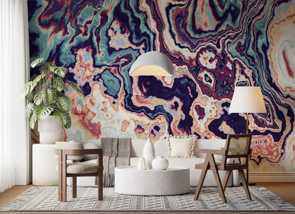Marbled Fluidity Abstract Art Wall Mural
