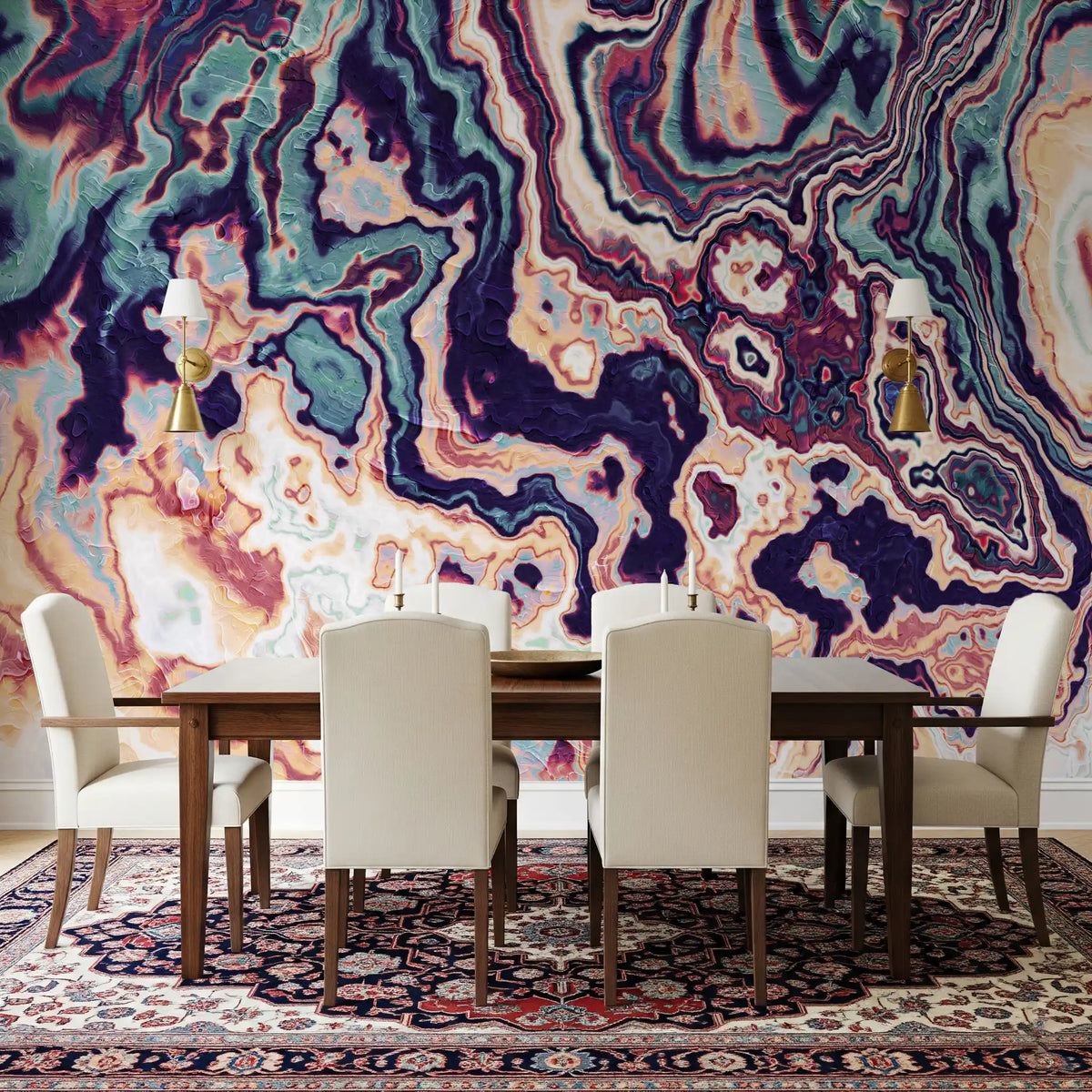 Marbled Fluidity Abstract Art Wall Mural