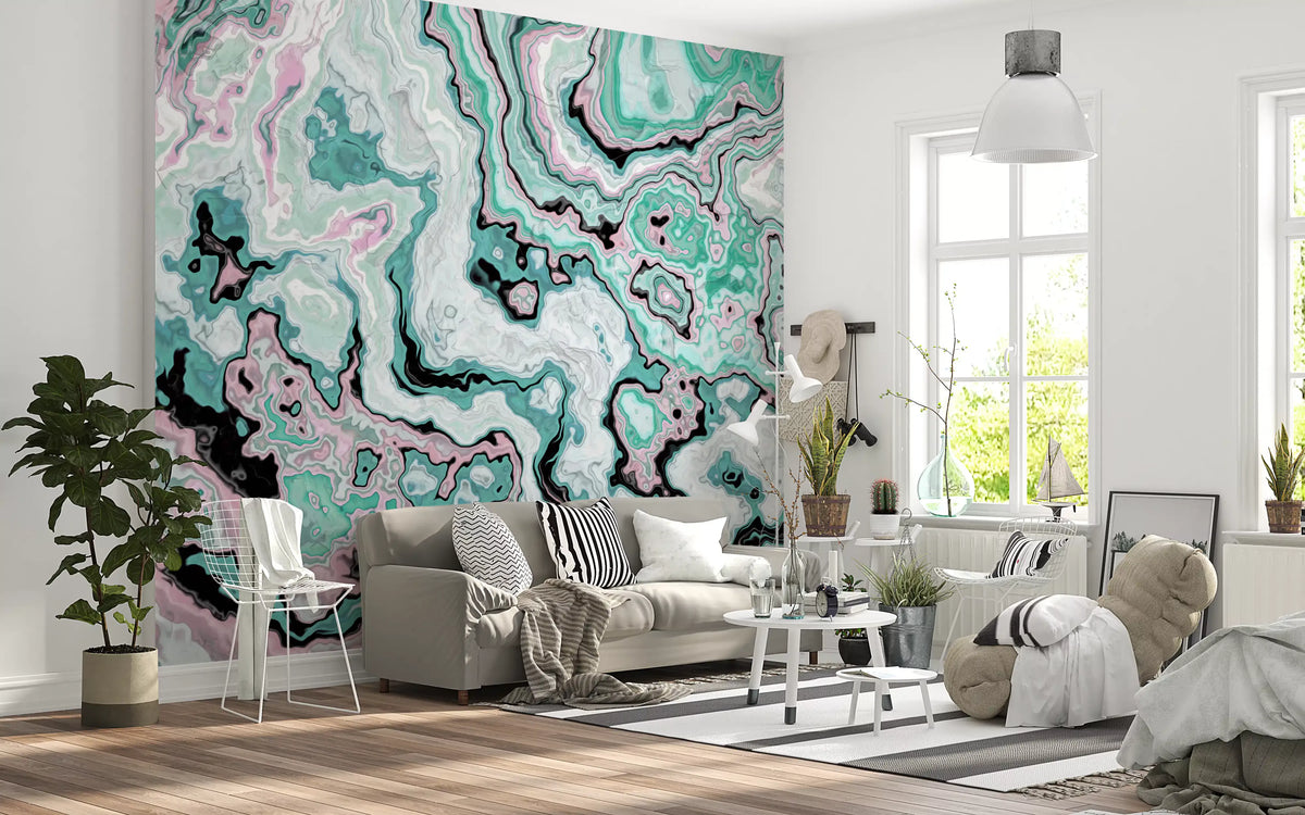 Pastel Marble Swirl Abstract Wall Mural