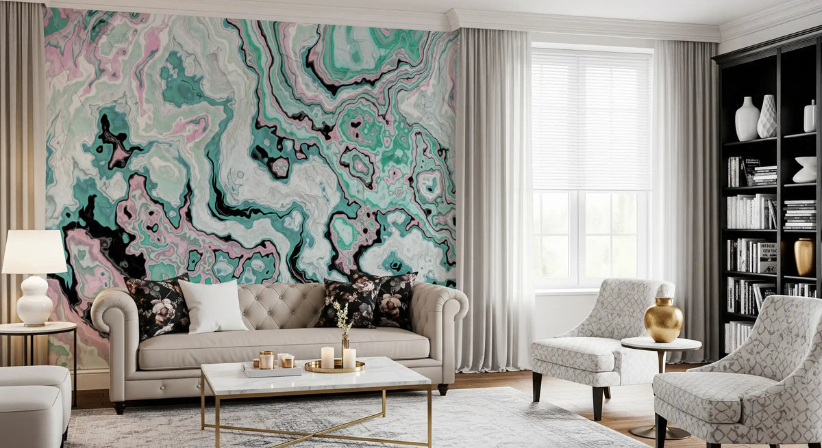 Pastel Marble Swirl Abstract Wall Mural