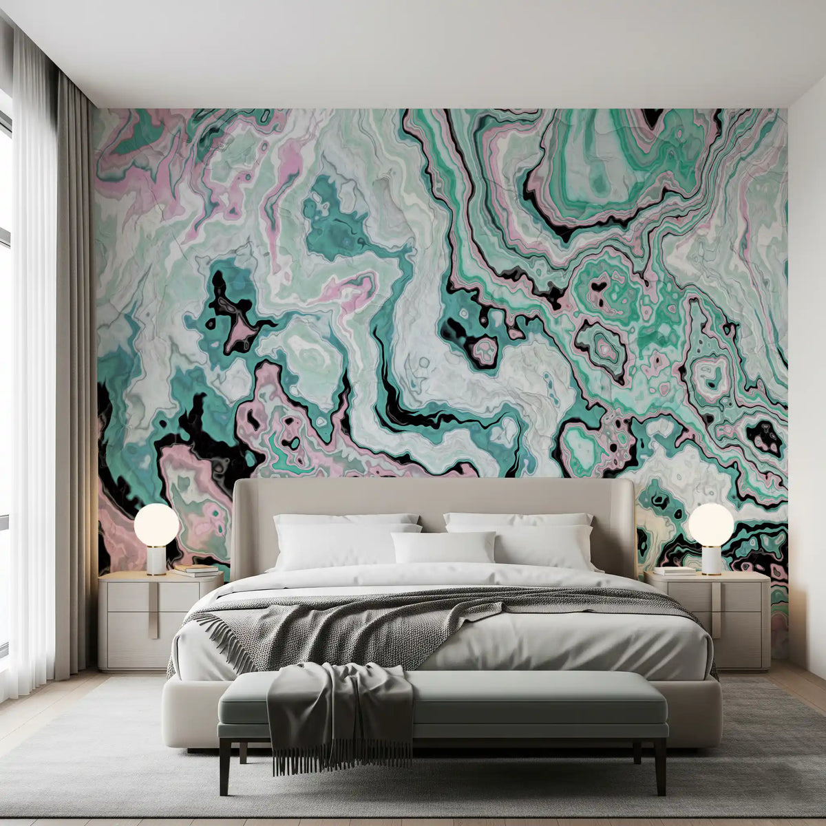 Pastel Marble Swirl Abstract Wall Mural