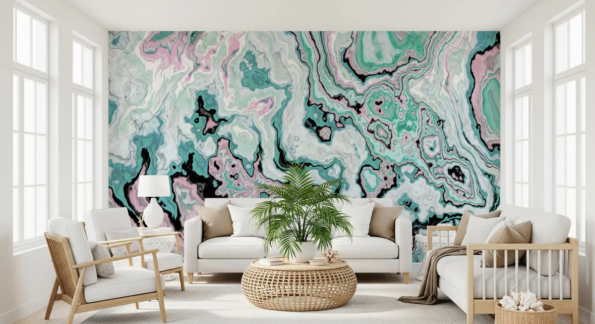 Pastel Marble Swirl Abstract Wall Mural