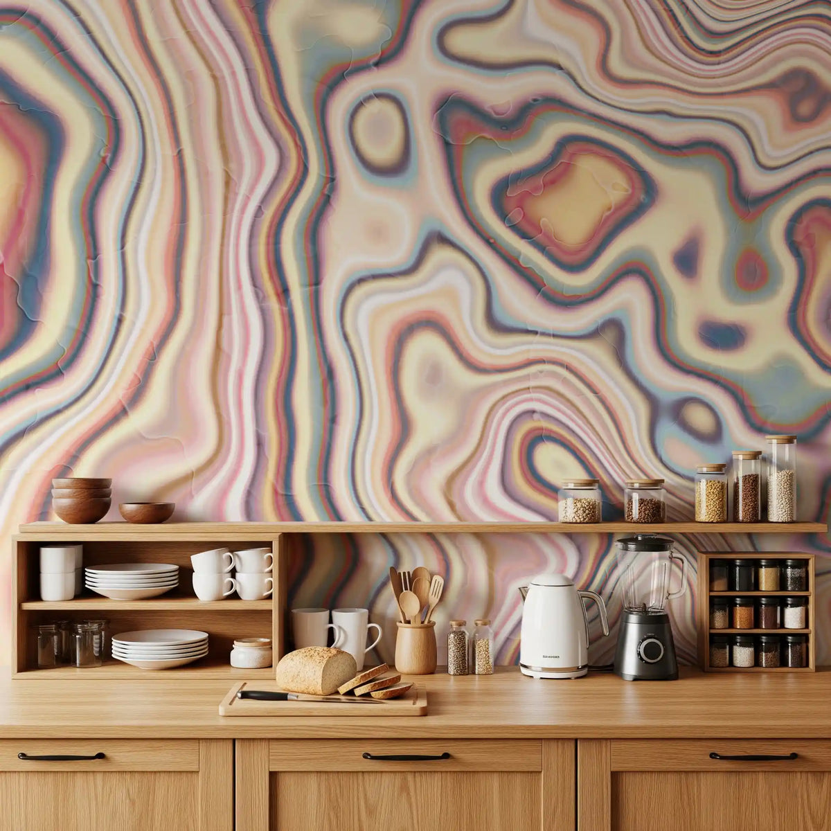 Abstract Marble Flow Wall Mural