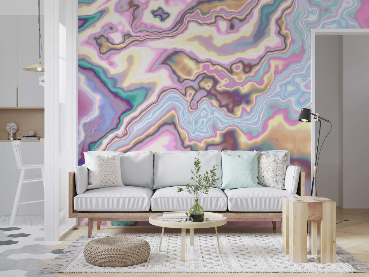 Liquid Dreamscape Curves Marble Wall Mural