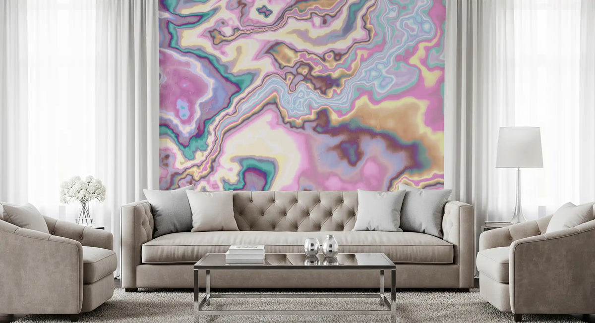 Liquid Dreamscape Curves Marble Wall Mural