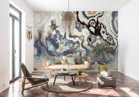 Ethereal Flowing Marble Swirls Wall Mural