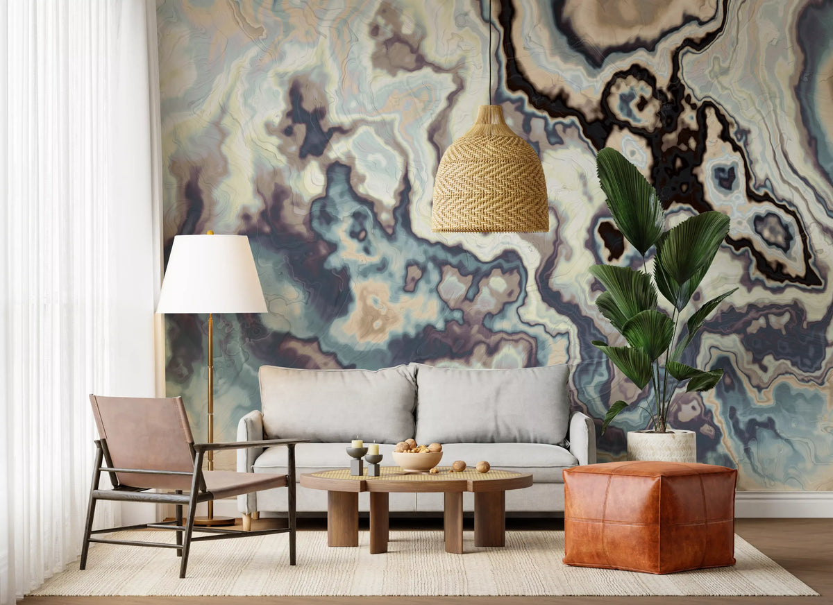 Ethereal Flowing Marble Swirls Wall Mural