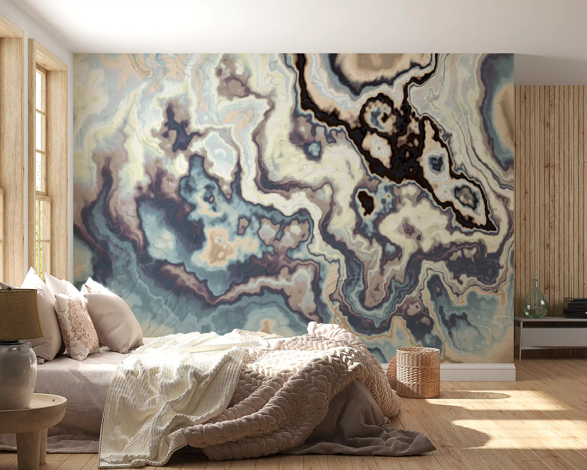 Ethereal Flowing Marble Swirls Wall Mural